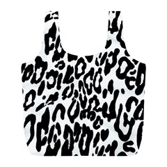 Black And White Leopard Skin Full Print Recycle Bags (l)  by Amaryn4rt