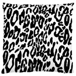 Black And White Leopard Skin Large Flano Cushion Case (Two Sides) Back