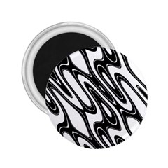 Black And White Wave Abstract 2 25  Magnets by Amaryn4rt