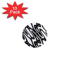 Black And White Wave Abstract 1  Mini Magnet (10 Pack)  by Amaryn4rt