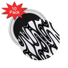 Black And White Wave Abstract 2 25  Magnets (10 Pack)  by Amaryn4rt