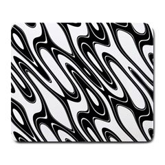 Black And White Wave Abstract Large Mousepads by Amaryn4rt