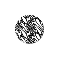 Black And White Wave Abstract Golf Ball Marker (4 Pack) by Amaryn4rt