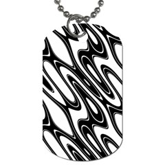 Black And White Wave Abstract Dog Tag (two Sides) by Amaryn4rt