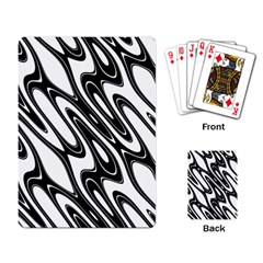 Black And White Wave Abstract Playing Card by Amaryn4rt