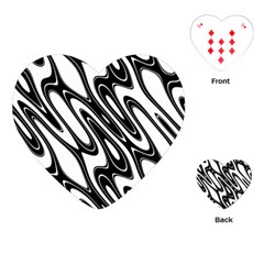 Black And White Wave Abstract Playing Cards (heart)  by Amaryn4rt