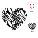 Black And White Wave Abstract Playing Cards (Heart)  Front