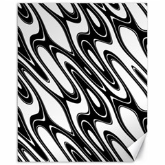 Black And White Wave Abstract Canvas 16  X 20  