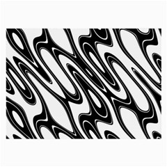 Black And White Wave Abstract Large Glasses Cloth (2-side) by Amaryn4rt