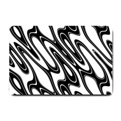 Black And White Wave Abstract Small Doormat  by Amaryn4rt