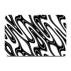 Black And White Wave Abstract Plate Mats by Amaryn4rt