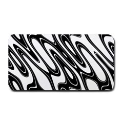 Black And White Wave Abstract Medium Bar Mats by Amaryn4rt