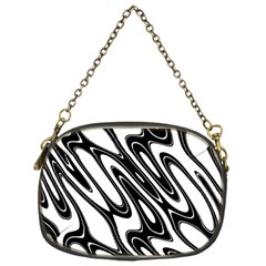 Black And White Wave Abstract Chain Purses (one Side)  by Amaryn4rt