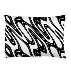 Black And White Wave Abstract Pillow Case by Amaryn4rt