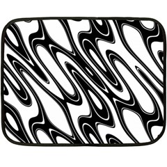 Black And White Wave Abstract Double Sided Fleece Blanket (mini)  by Amaryn4rt