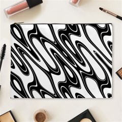 Black And White Wave Abstract Cosmetic Bag (xl) by Amaryn4rt