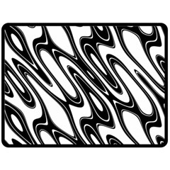 Black And White Wave Abstract Fleece Blanket (large)  by Amaryn4rt