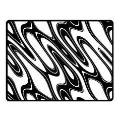 Black And White Wave Abstract Fleece Blanket (small) by Amaryn4rt