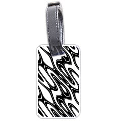 Black And White Wave Abstract Luggage Tags (one Side)  by Amaryn4rt