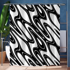 Black And White Wave Abstract Shower Curtain 60  X 72  (medium)  by Amaryn4rt