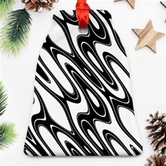 Black And White Wave Abstract Bell Ornament (two Sides)