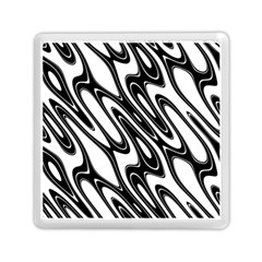 Black And White Wave Abstract Memory Card Reader (square)  by Amaryn4rt