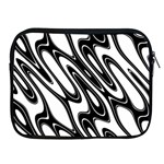 Black And White Wave Abstract Apple iPad 2/3/4 Zipper Cases Front