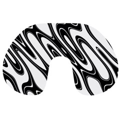 Black And White Wave Abstract Travel Neck Pillows