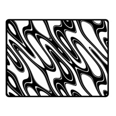 Black And White Wave Abstract Double Sided Fleece Blanket (small)  by Amaryn4rt