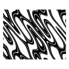 Black And White Wave Abstract Double Sided Flano Blanket (large)  by Amaryn4rt