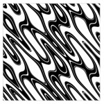 Black And White Wave Abstract Large Satin Scarf (Square) Front