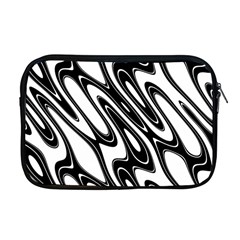 Black And White Wave Abstract Apple Macbook Pro 17  Zipper Case