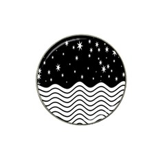 Black And White Waves And Stars Abstract Backdrop Clipart Hat Clip Ball Marker by Amaryn4rt