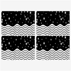 Black And White Waves And Stars Abstract Backdrop Clipart Belt Buckles