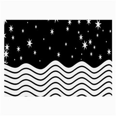 Black And White Waves And Stars Abstract Backdrop Clipart Large Glasses Cloth by Amaryn4rt