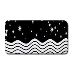 Black And White Waves And Stars Abstract Backdrop Clipart Medium Bar Mats by Amaryn4rt