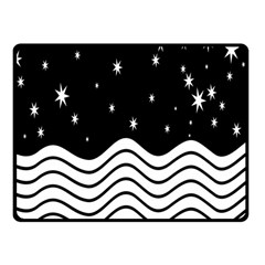 Black And White Waves And Stars Abstract Backdrop Clipart Fleece Blanket (small) by Amaryn4rt