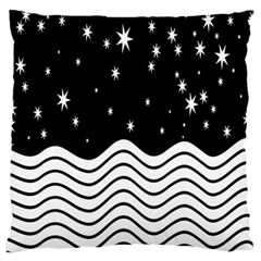 Black And White Waves And Stars Abstract Backdrop Clipart Standard Flano Cushion Case (one Side) by Amaryn4rt