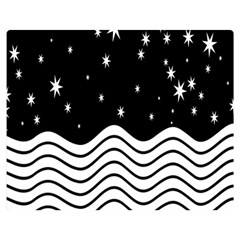 Black And White Waves And Stars Abstract Backdrop Clipart Double Sided Flano Blanket (medium)  by Amaryn4rt