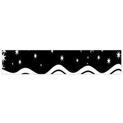 Black And White Waves And Stars Abstract Backdrop Clipart Flano Scarf (small) by Amaryn4rt