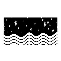 Black And White Waves And Stars Abstract Backdrop Clipart Satin Wrap by Amaryn4rt