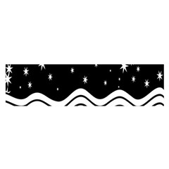 Black And White Waves And Stars Abstract Backdrop Clipart Satin Scarf (oblong) by Amaryn4rt