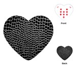 Black White Crocodile Background Playing Cards (Heart)  Front