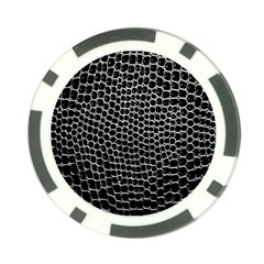 Black White Crocodile Background Poker Chip Card Guard by Amaryn4rt