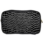 Black White Crocodile Background Toiletries Bags Front