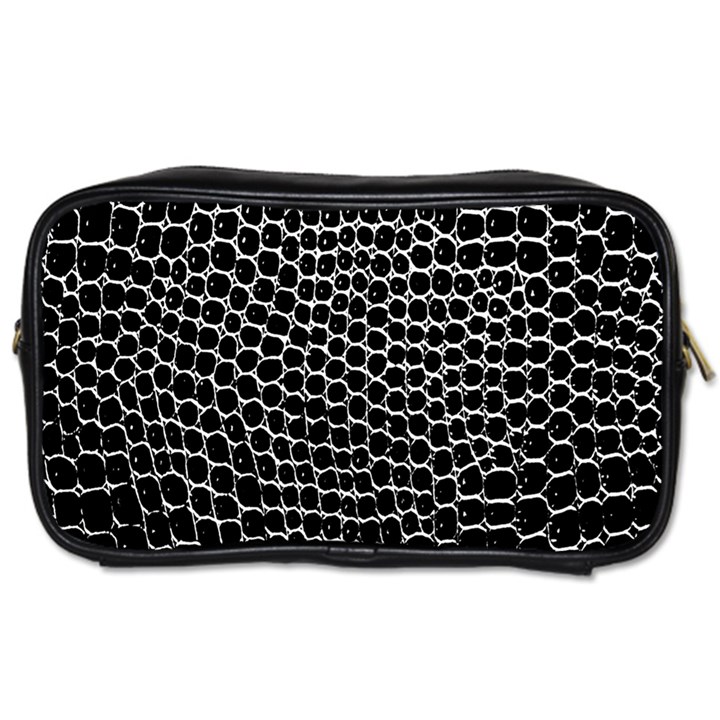 Black White Crocodile Background Toiletries Bags