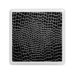 Black White Crocodile Background Memory Card Reader (square)  by Amaryn4rt