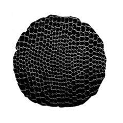 Black White Crocodile Background Standard 15  Premium Flano Round Cushions