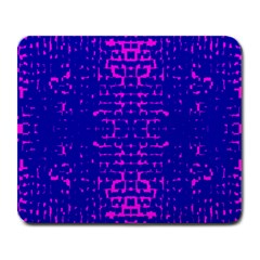 Blue And Pink Pixel Pattern Large Mousepads by Amaryn4rt