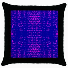 Blue And Pink Pixel Pattern Throw Pillow Case (black) by Amaryn4rt